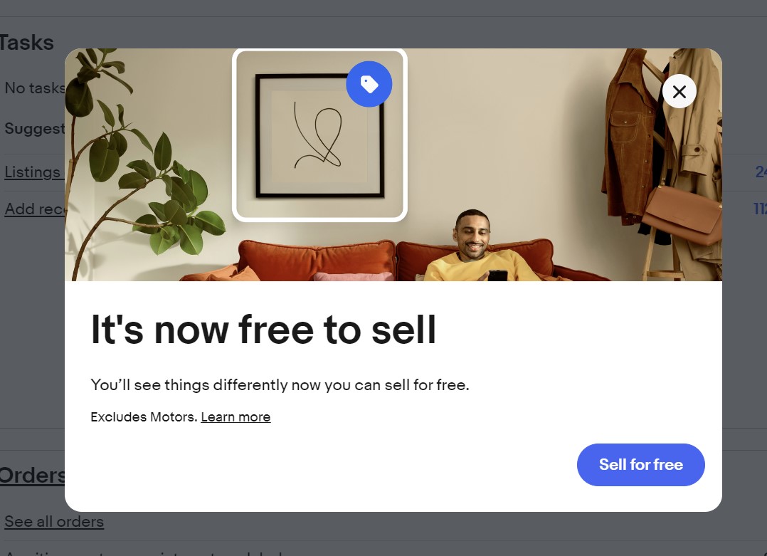 Solved Confused by It s now free to sell popup UK eBay Community