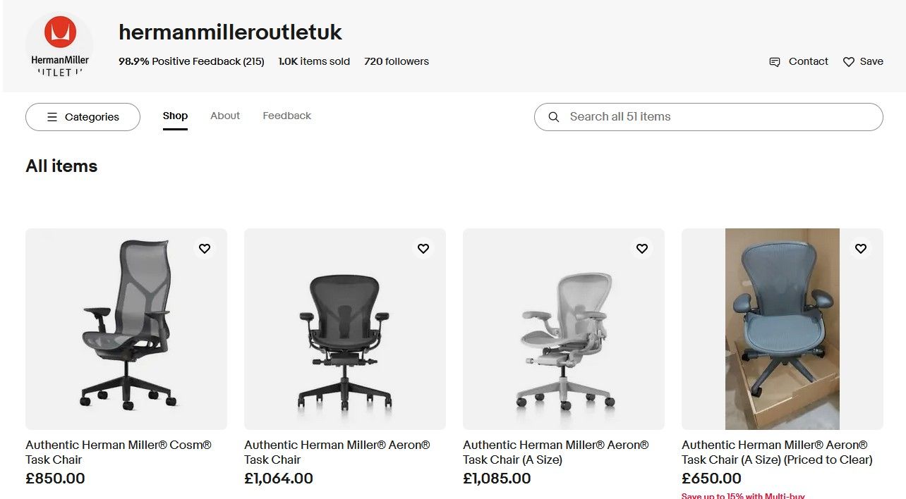 Herman miller ebay uk hot sale