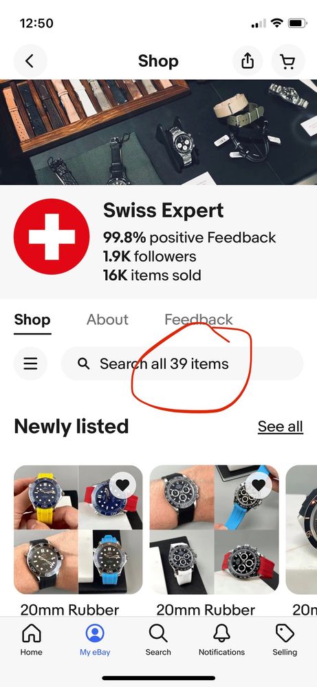 My sales ebay watch