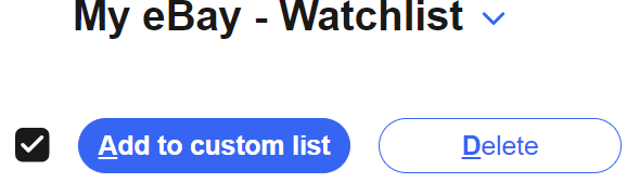 My watchlist 2025 ebay uk