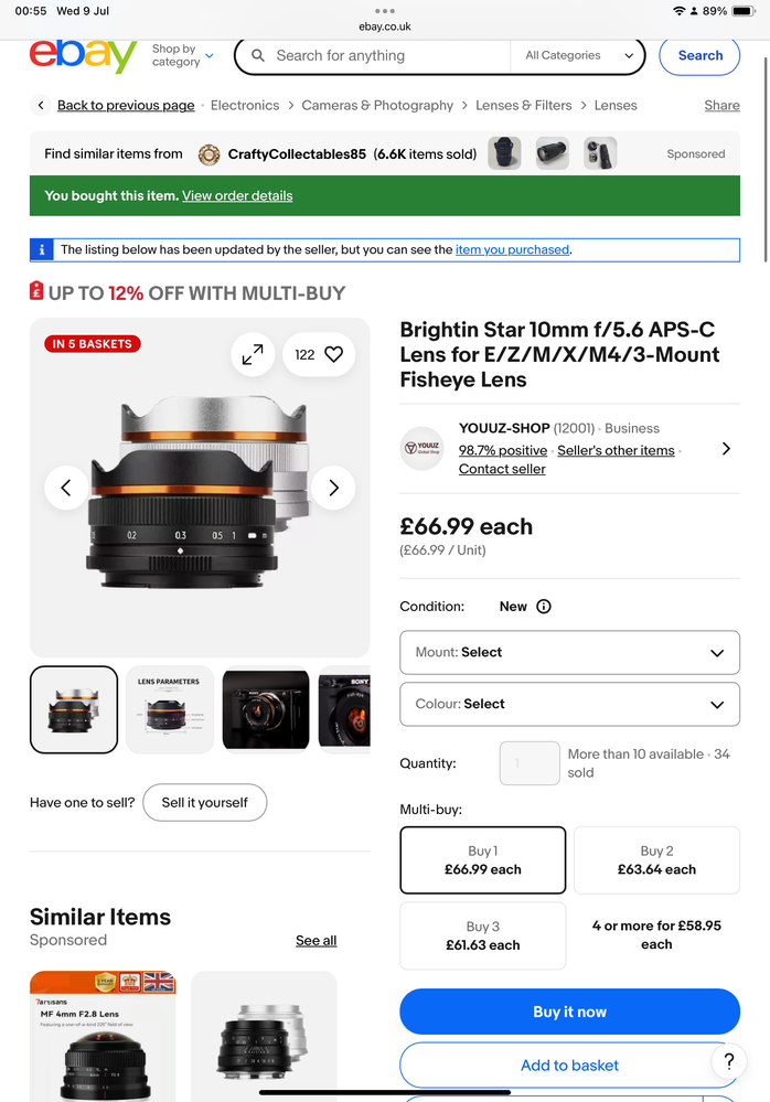 Item purchased