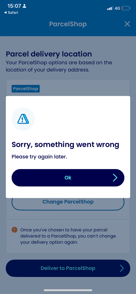 After item was stolen from outside property  and not  on driveway as photograph I tried to use the app to make sure settings went to secure location. The app does not work and  Evri is beyond a joke