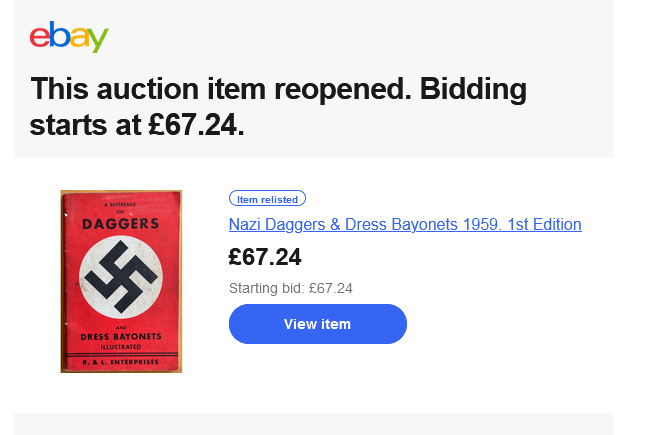 Screenshot 2025-07-22 at 08-04-53 Item relisted Nazi Daggers & Dress Bayonets 1959. 1st Edition. - alamein51@gmail.com - Gmail.png