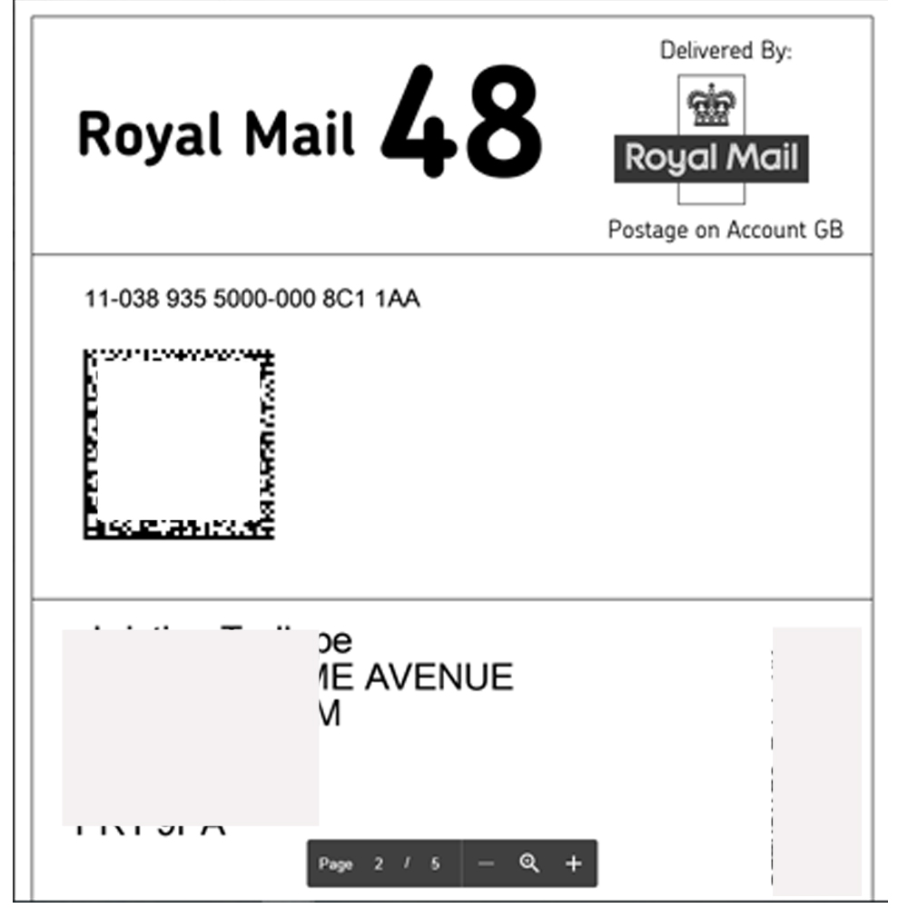 qr code label royal mail
