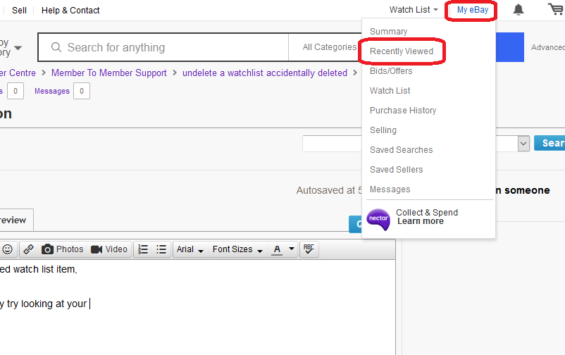How to recover deleted ebay listings